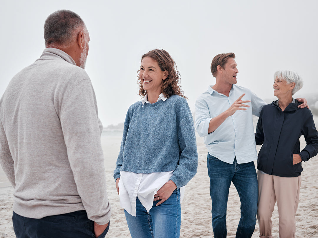 Group Off People Talking Outside